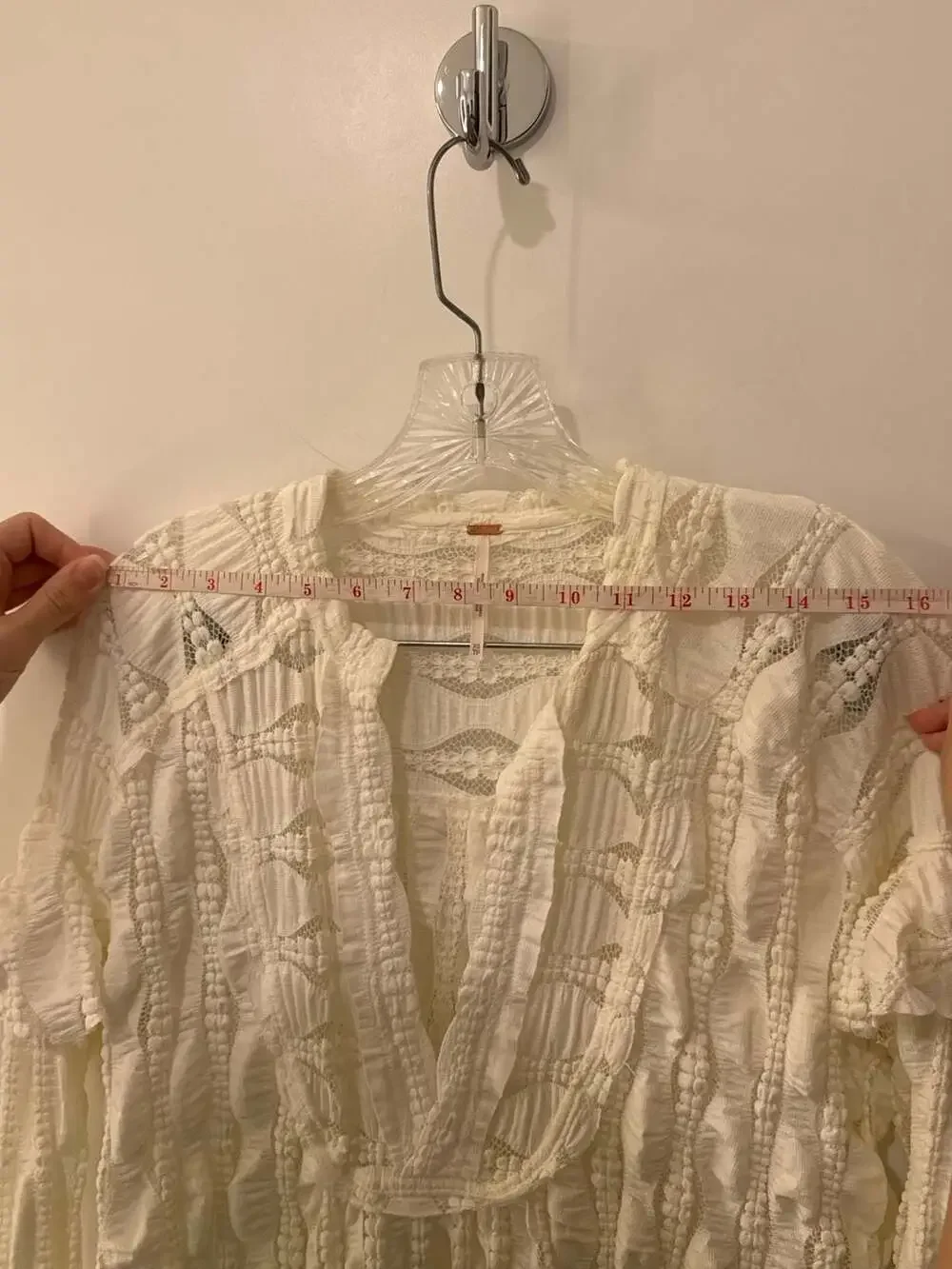 Free People Candy Shop Sheer Lace Tunic Top in Ivory